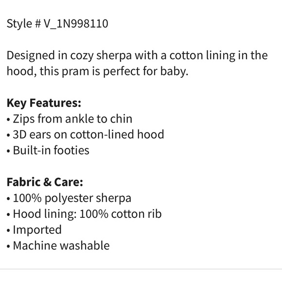 Carters Baby Zip-up Sherpa Pram 9 months size dusty rose color - Picture 5 of 5